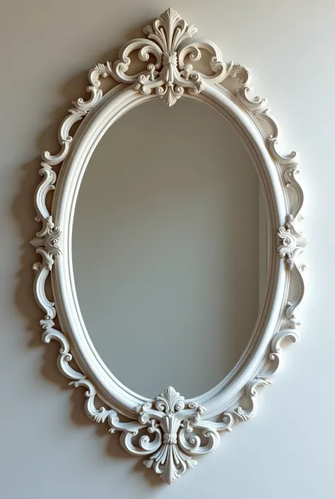 Oval marble frame for mirror in filigree style
