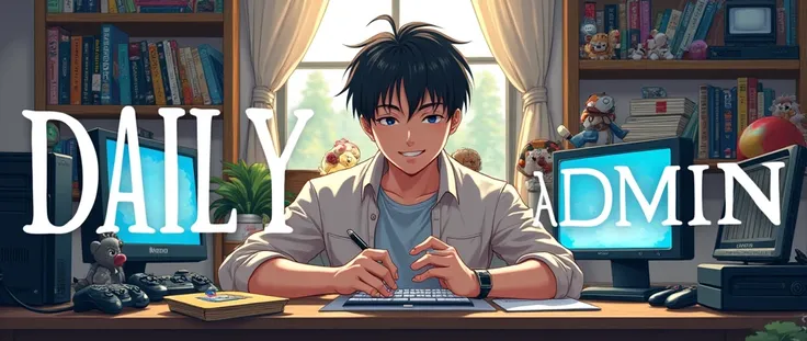 Anime cover with the text highlighted Daily Life Of An Otaku Admin 