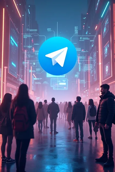 Create me an image of people adding more people to a telegram group, the telegram logo and the tron cryptocurrency logo should be visible 