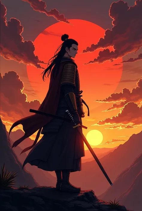 Anime Samurai in Sunset