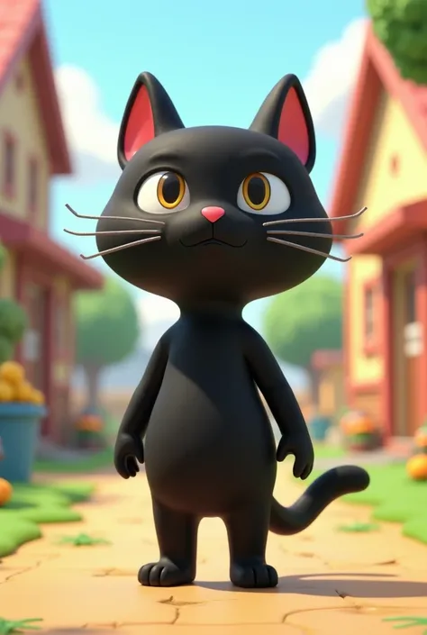 imagine prompt 
animal crossing of anthropomorphic blackcat
full body, standing on 2 legs,
3d character cartoon, 
slight aliasing , UHD , 4k 
--v 4 --q 2 
--no 4 legs
