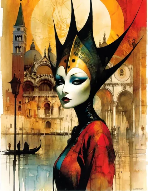 Venice, art inspired by Bill Sienkiewicz and Dave McKean