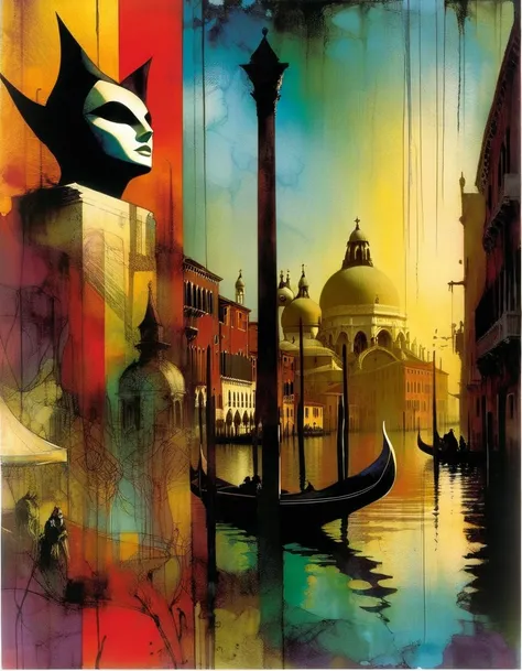 Venice, art inspired by Bill Sienkiewicz and Dave McKean
