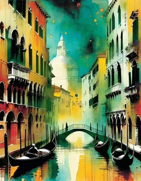 Venice, art inspired by Bill Sienkiewicz and Dave McKean
