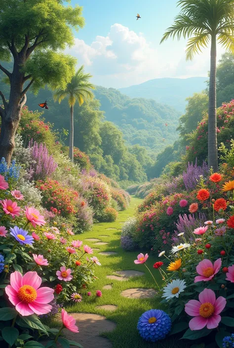 Create a beautiful garden with all the color flowers