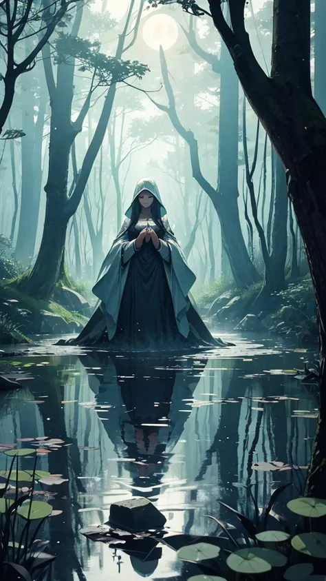 Deep in the woods, where the moon barely illuminates the path, There is a place that the village elders warn about. A pond, always shrouded in a thick fog. It is said that, At nightfall, A figure appears in the mists: The Lady of the Mist.

She was a beaut...