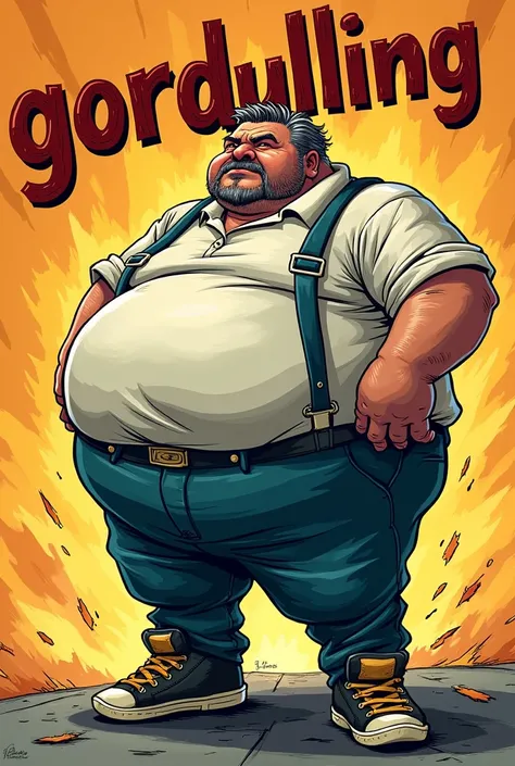 Cover of a comic book where a character appears (man) gordo ( not so much ) and say "Gordulling"