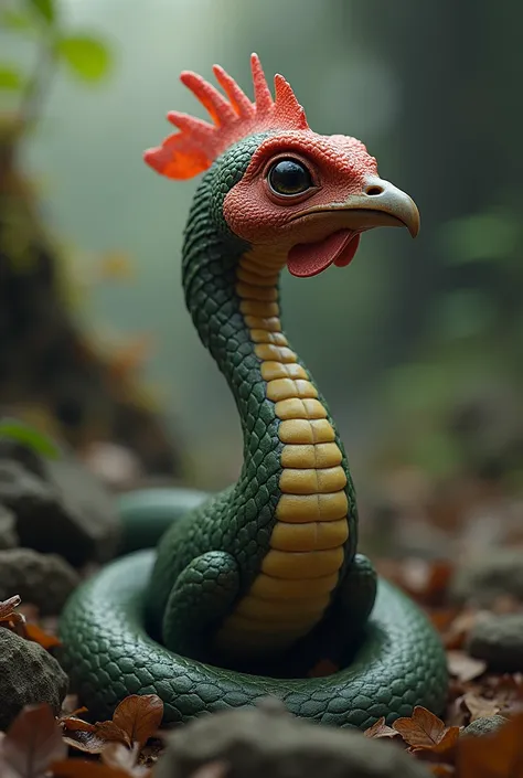 Realistic chicken face snake