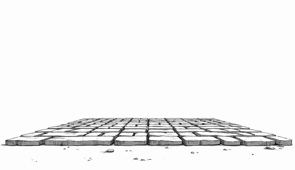 Black and white brick illustration floor tile