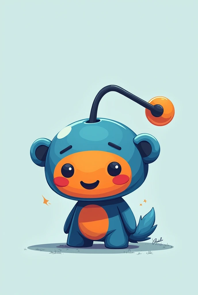 Blue and orange reddit character