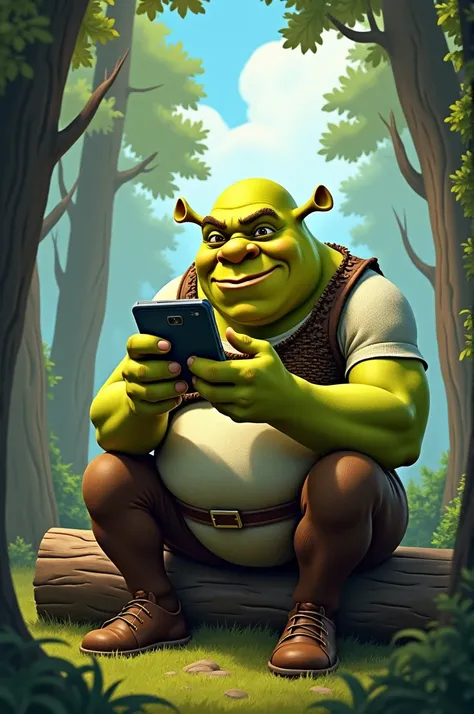 Shrek likes to play Pubg on his mobile.