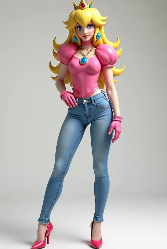 Princess Peach in tight jeans 