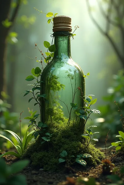 Bottle fused with nature