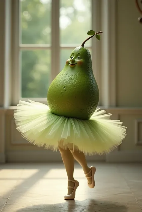 An avocado in a ballet dress 
