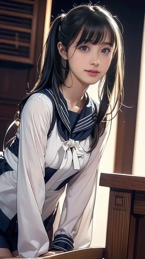 (Masterpiece: 1.2, highest quality), (Real, Photorealistic: 1.4), Beautiful illustration, (Natural side lighting, Cinema lighting), Border depth writing, View from the audience, (Face focus, Upper) body), front, 1 girl, Japanese, high school girl, perfect ...