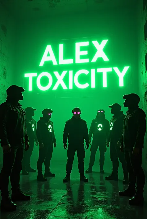 creame un nombre que diga alex toxicity gaming crew con luces verdes toxicas