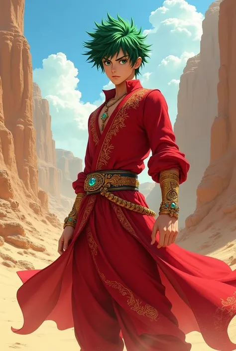 Izuku in red arabic clothes 