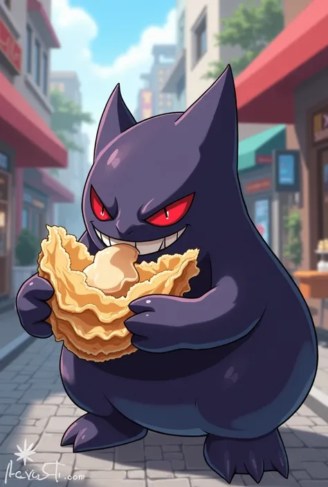 Draw gengar eating a crepe