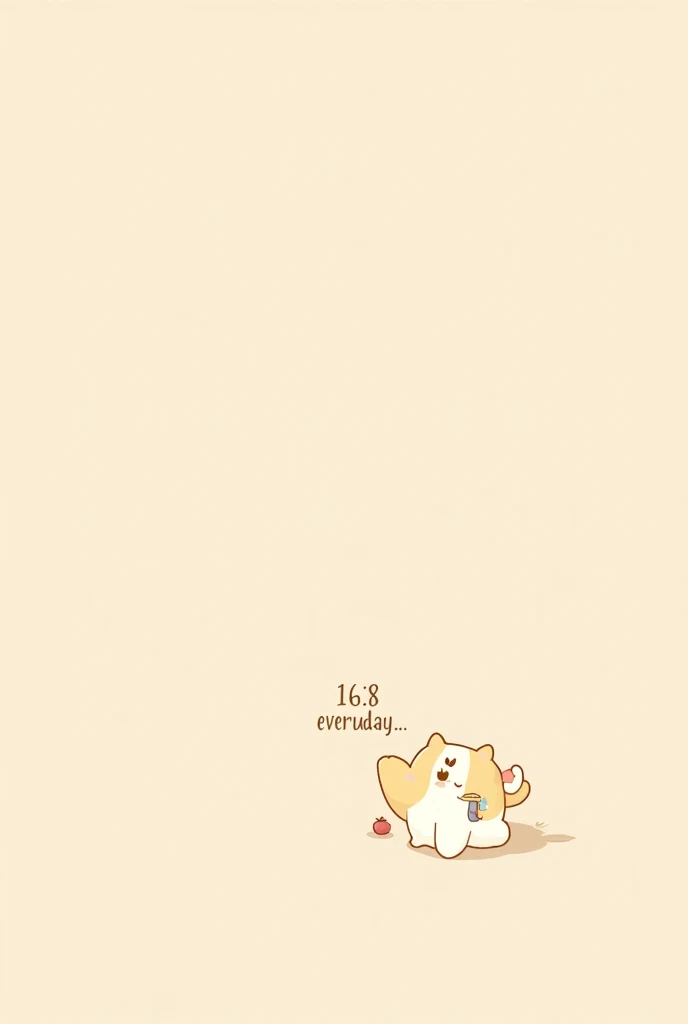 cute wallpaper of a cat reminding to do interminent fasting 16:8 everyday