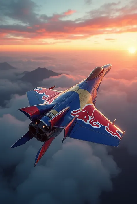 Fighter jet made from a Red Bull can