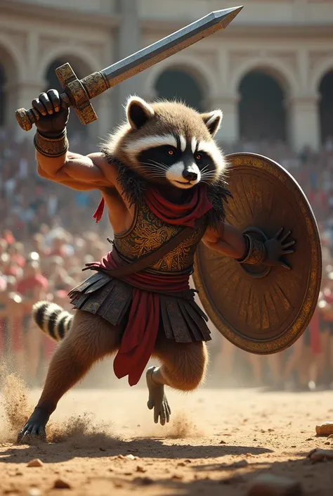 Raccoon gladiator