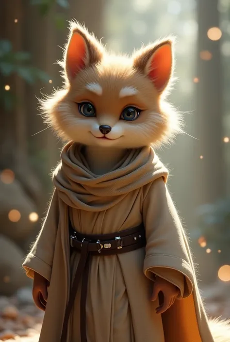 A furry dressed as a jedi, tender and from head to torso