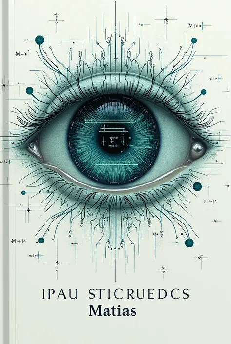 create a cover with the title "A Cybernetic Mathematics" em algerian potugues, en subtitle "The world&#39;s encryption" em Broadway portugues, and a little smaller than the title, and written below "author: Matias", the cover in the style of old mathematic...