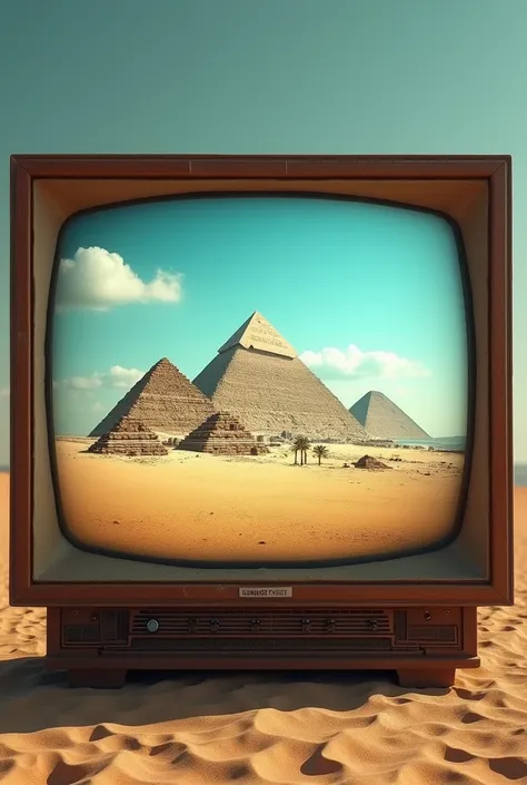 make an old television, and on the screen 3 PYRAMIDS