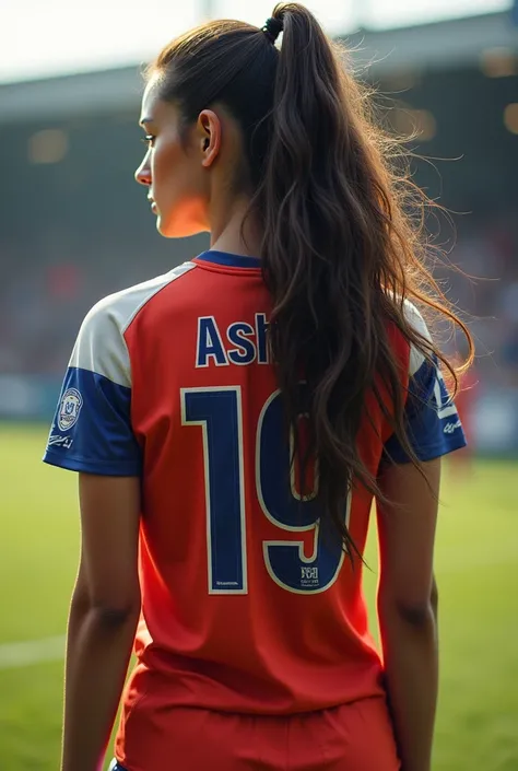 Girl from behind wearing number 19 with the name Ashli dg