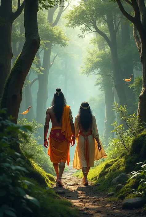 Ram and laxman walking in forest in search of seetha