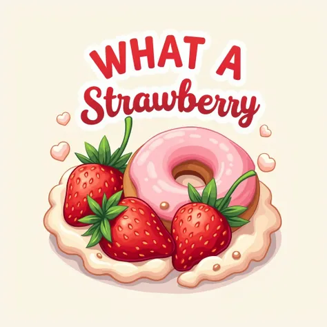 Instructions for Creating the Logo "WHAT A STRAWBERRY"
General Concept:

Design a logo that conveys freshness, sweetness and fun, using visual elements that represent strawberries and cream.
bottom:

Use a light background (white or pastel) to make the col...