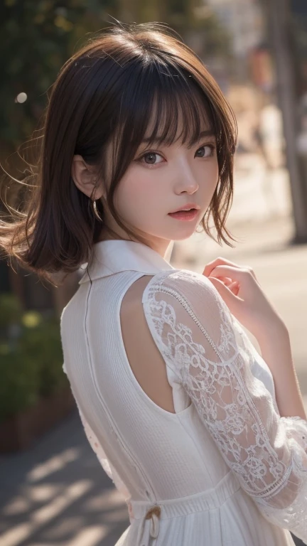 Black Hair、(masterpiece, Highest品質, Highest, Official Art, beautifully、beautiful, exposed for a long time: 1.2), Smooth movement, Attractive patterns, 1 girl, (Dress with sleeves: 1.4), Upper body close-up, Expose your shoulders, Chinese Girl, , Black Lob ...