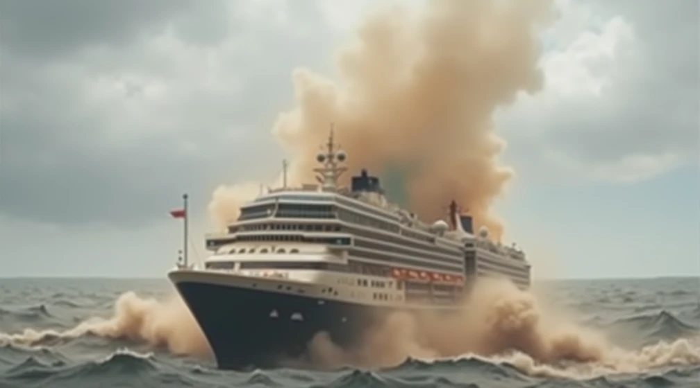 Cruise ship In a huracan