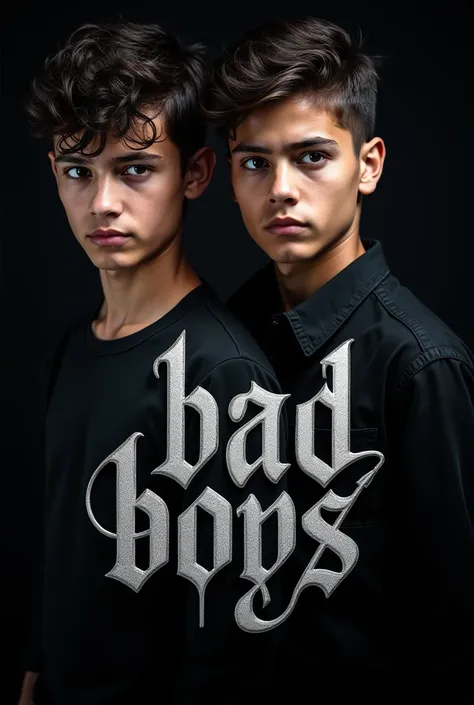 With the word YOUTH "Bad Boys" in silver with elegant letters on a black background 
