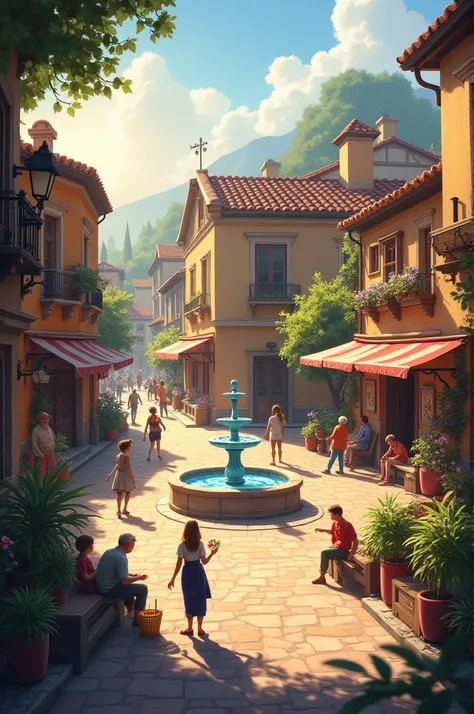 Village Square – Late Afternoon