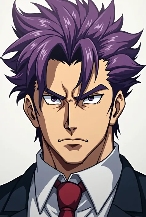 Adult male with purple hair (anime) No need to be cute with a serious look 