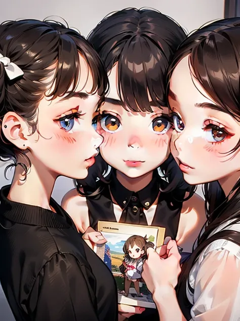 (((masterpiece, best quality)))，(((three girls)))，(((three girls)))，((little girl:1.3))，long eyelashes，dark skin, very 小さい young...