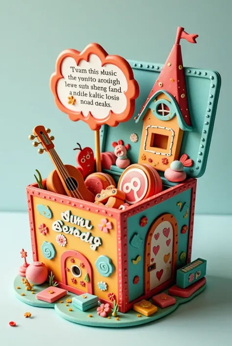 Create a surprise box made of foam that contains a dedication, a space for candy, a base, decorations according to the theme, friendship, music, anecdotes and memories, and that is colorful with figures.