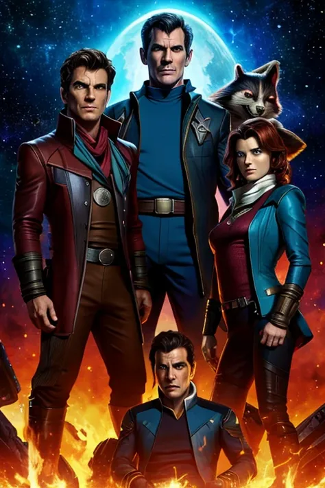 Guardians of the Galaxy: Star Trek next Generation: Pirates of the Caribbean: Jack Harkness: William Riker: James Bond: Pierce Brosnan James Bond: science fiction: space pirate: pirate captain; 70s science fiction: