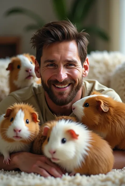 Leonel Messi with guinea pigs