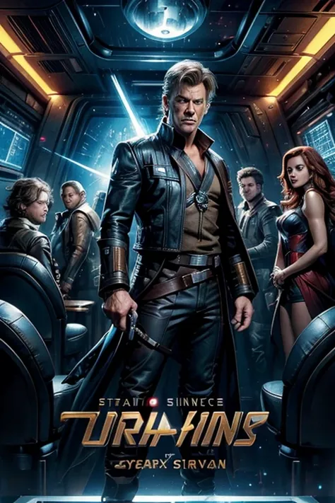 Han Solo: X-Men cyclops: Captain Kirk: Chris Pine: Guardians of the Galaxy: Star Trek next Generation: Pirates of the Caribbean: Jack Harkness: William Riker: James Bond: Pierce Brosnan James Bond: science fiction: space pirate: pirate captain; 70s science...