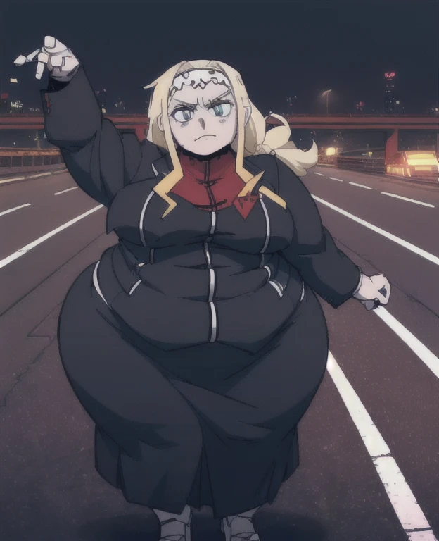 ((best quality, 4k, 8k, anime girl, masterpiece)), ((((beautiful extremely detailed face, beautiful eyes)))), glowing eyes, cinematic lighting, perfect anatomy, ((alice synthesis thirty)), (((chubby, SSBBW, very obese, very wide waist, thick waist, small b...