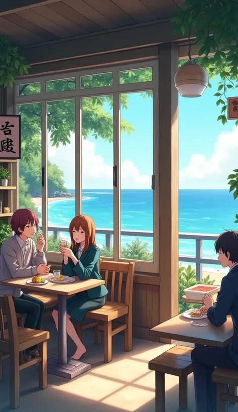 ((anime: 1.4,illustration)), (masterpiece,Best Quality,Best Quality), (Very detailed、The absolute solution), ((16k, High resolution)), (((Small seaside cafe))), ((anime:1.4,illustration)),(masterpiece,Best Quality,Best Quality),(Very detailed、The absolute ...