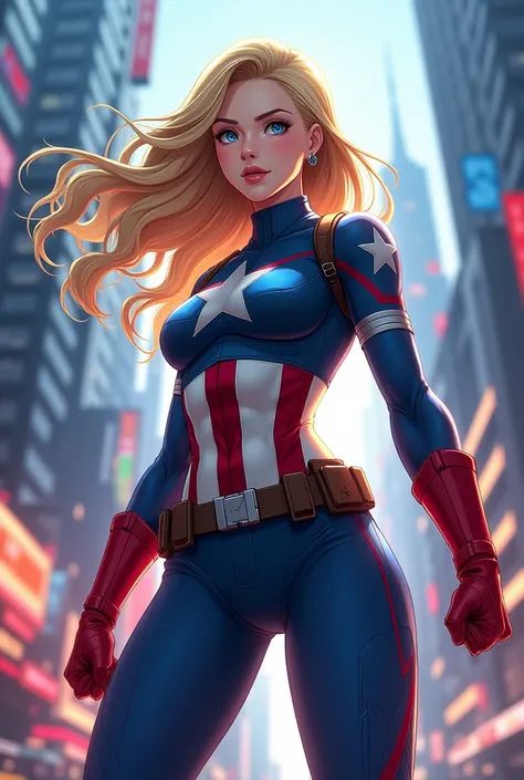 Captain america turns into a woman as anime 