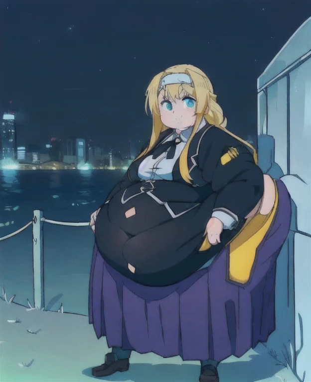 ((best quality, 4k, 8k, anime girl, masterpiece)), ((((beautiful extremely detailed face, beautiful eyes)))), glowing eyes, cinematic lighting, perfect anatomy, ((alice synthesis thirty)), (((chubby, SSBBW, very obese, extremely wide waist, small breasts))...