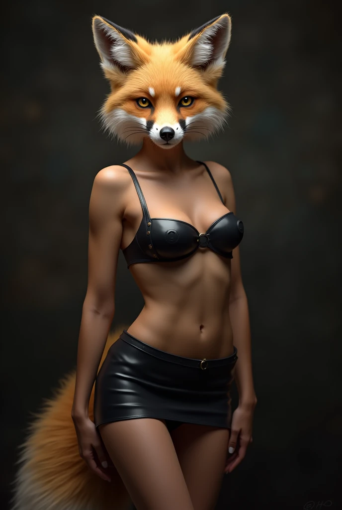 An almost real furry image of diane foxinton and she is extremely beautiful wearing black mini rubber party skirt and black stockings