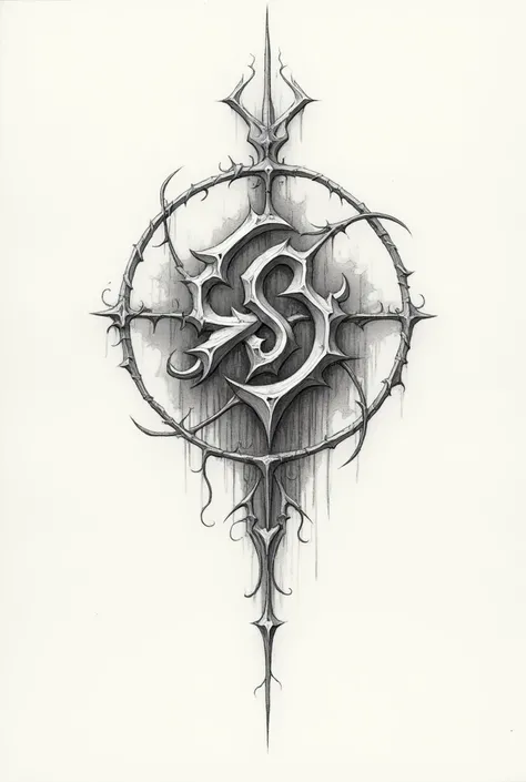 Sigil with the following letters: ysjlzghnc a sketch