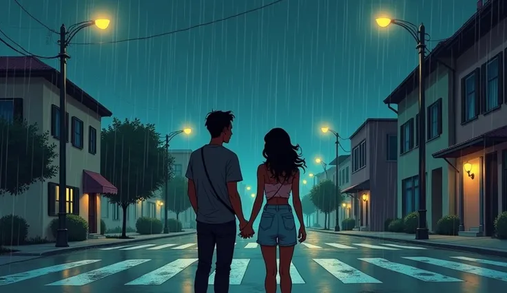 Comic of an anime Description: The rain has stopped, and Luis and Carla are standing at the intersection of two streets. They both know they must separate., but they look at each other for a moment, with a mixture of hope and doubt on their faces. The back...