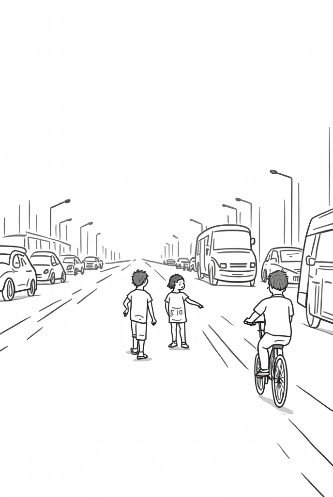 Children&#39;s traffic safety criticizes wrongdoings that cause consequences for traffic participants, use line drawing