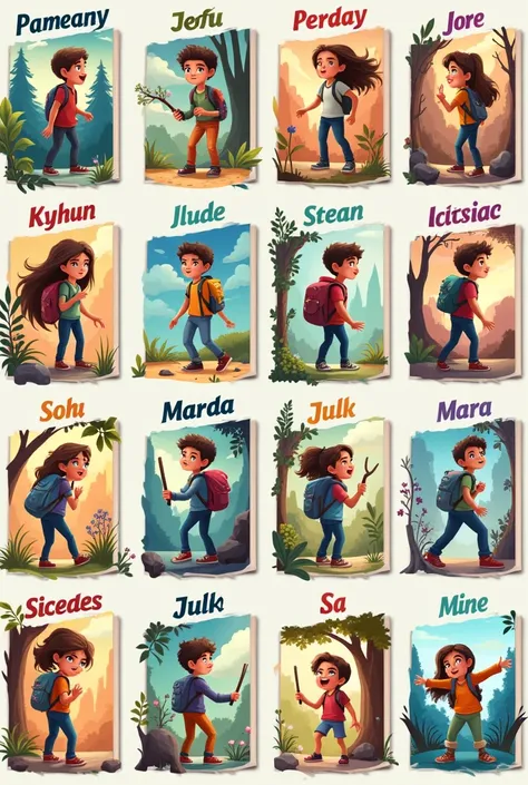 You are the best graphic designer in the world and marketing expert and here are other images of the same teenager who lives many adventures that each represent a month of the year, These covers are for a personalized agenda and are in Spanish., Images mus...